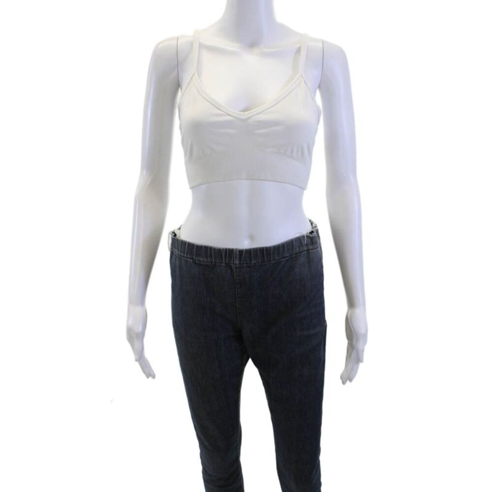 Lululemon Womens V Neck Pull On Sports Bra White Size 4